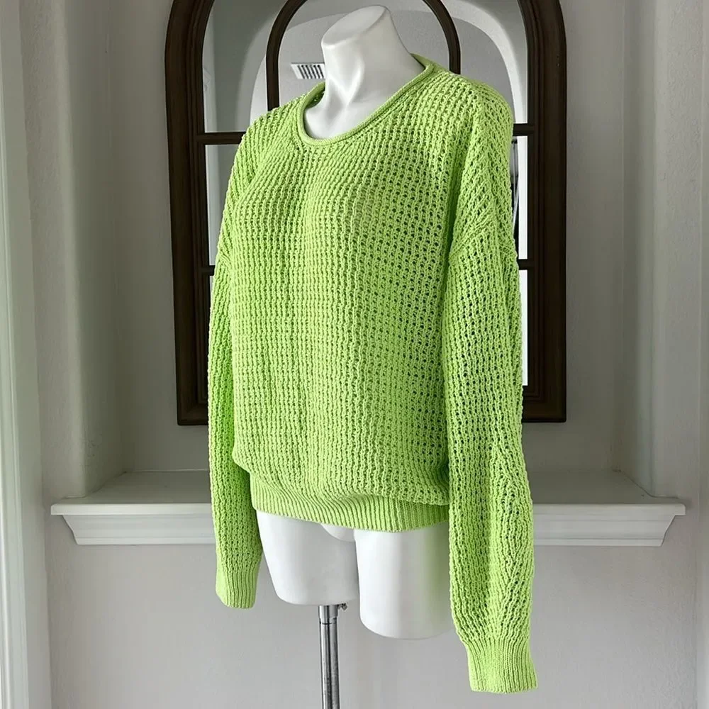 A.L.C Loose Knit Sweater in Lime Green, NWT, Size XL